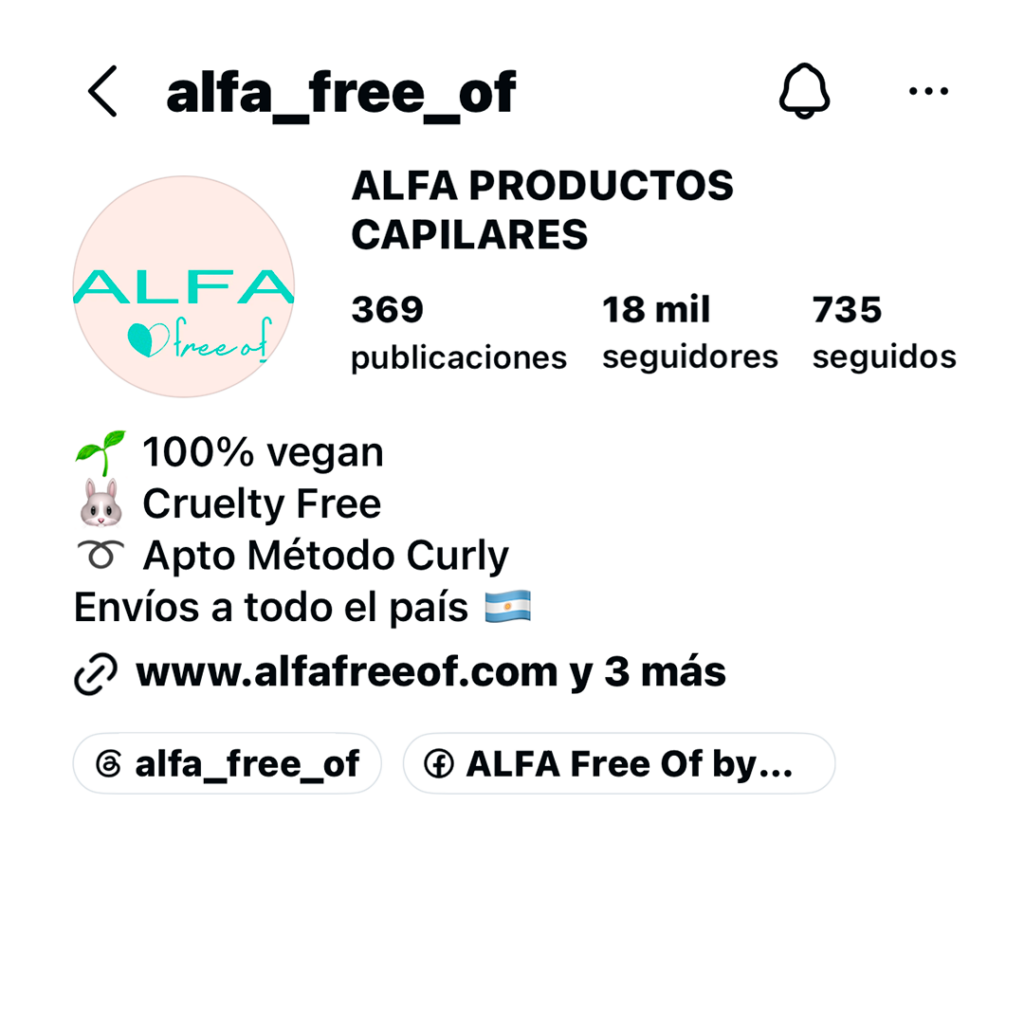 Captura de Instagram — @alfa_free_of