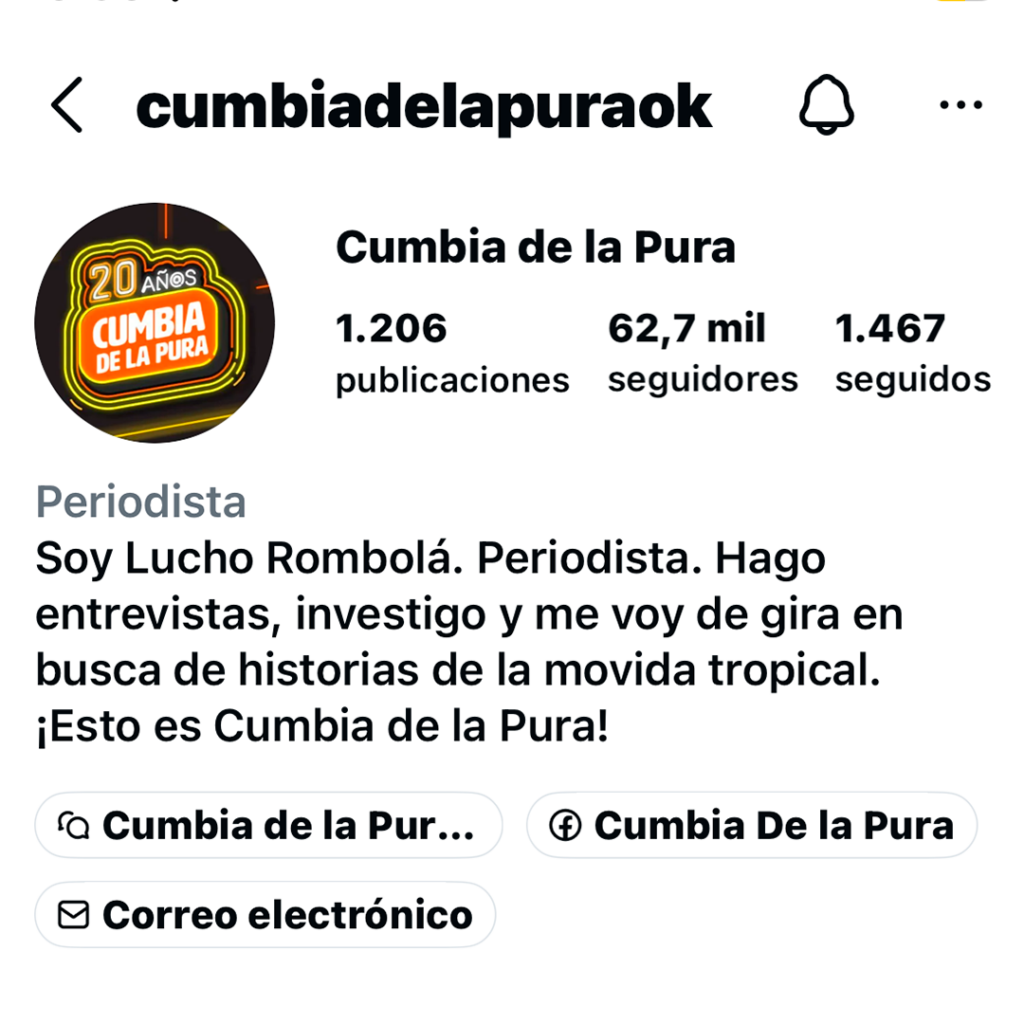 Captura de Instagram — @cumbiadelapuraok
